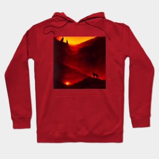 red wolfs in hell wall art Hoodie
